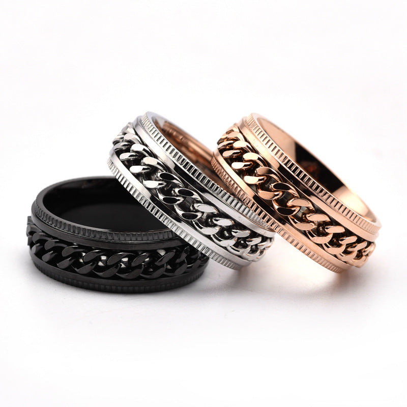 HELSINKI Stainless Steel Ring- Spinner Fidget Band for Men