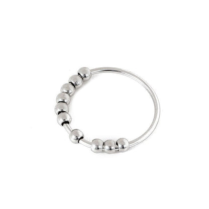 LEEDS Stress Anxiety Stainless Steel Bead Ring