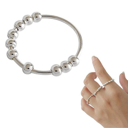 LEEDS Stress Anxiety Stainless Steel Bead Ring